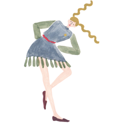 デザイン名/ うねうね髪の女の子